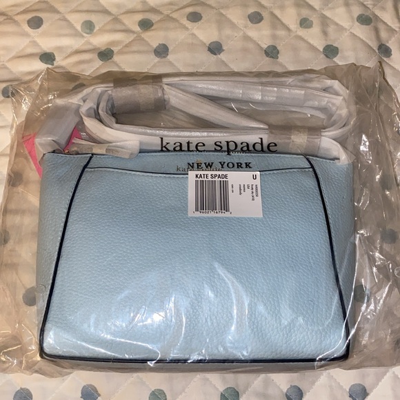 Kate Spade NWT Monica Pebbled Leather Crossbody in Frosty Sky - Picture 6 of 8